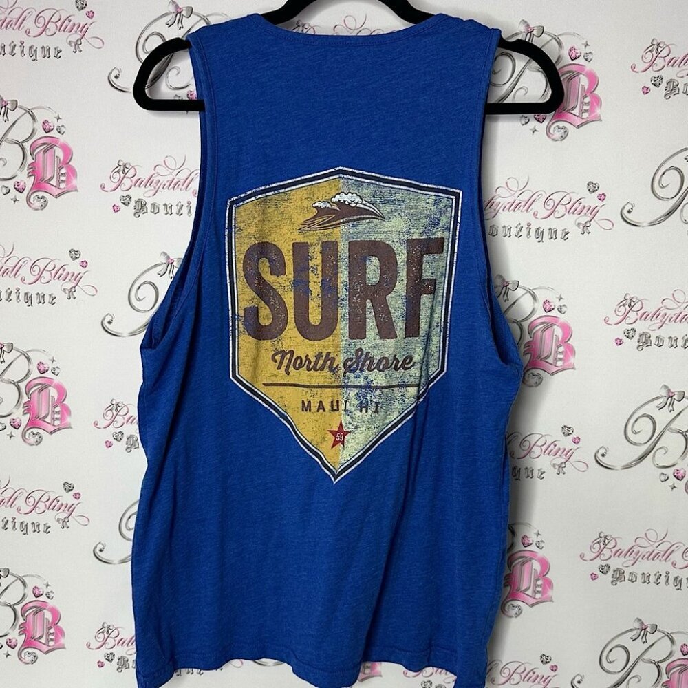 Hawaii tank top north shore Maui cut off tank royal Blue Surf Tank Top